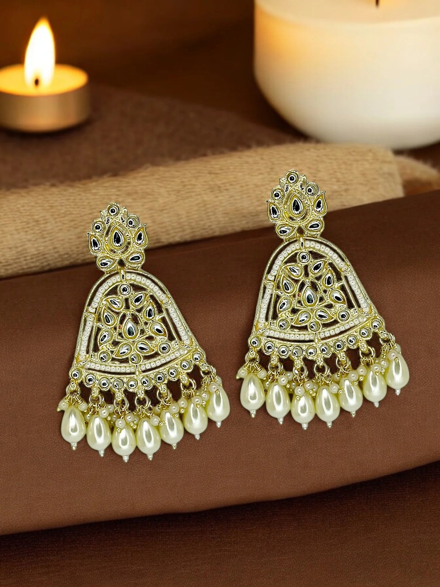 Gold Plated Kundan Earrings