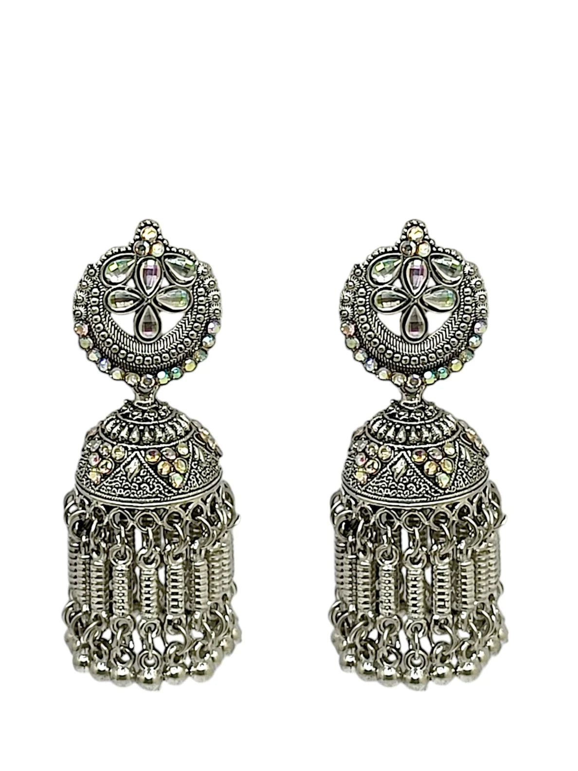 Silver Oxidized Jhumka Earrings