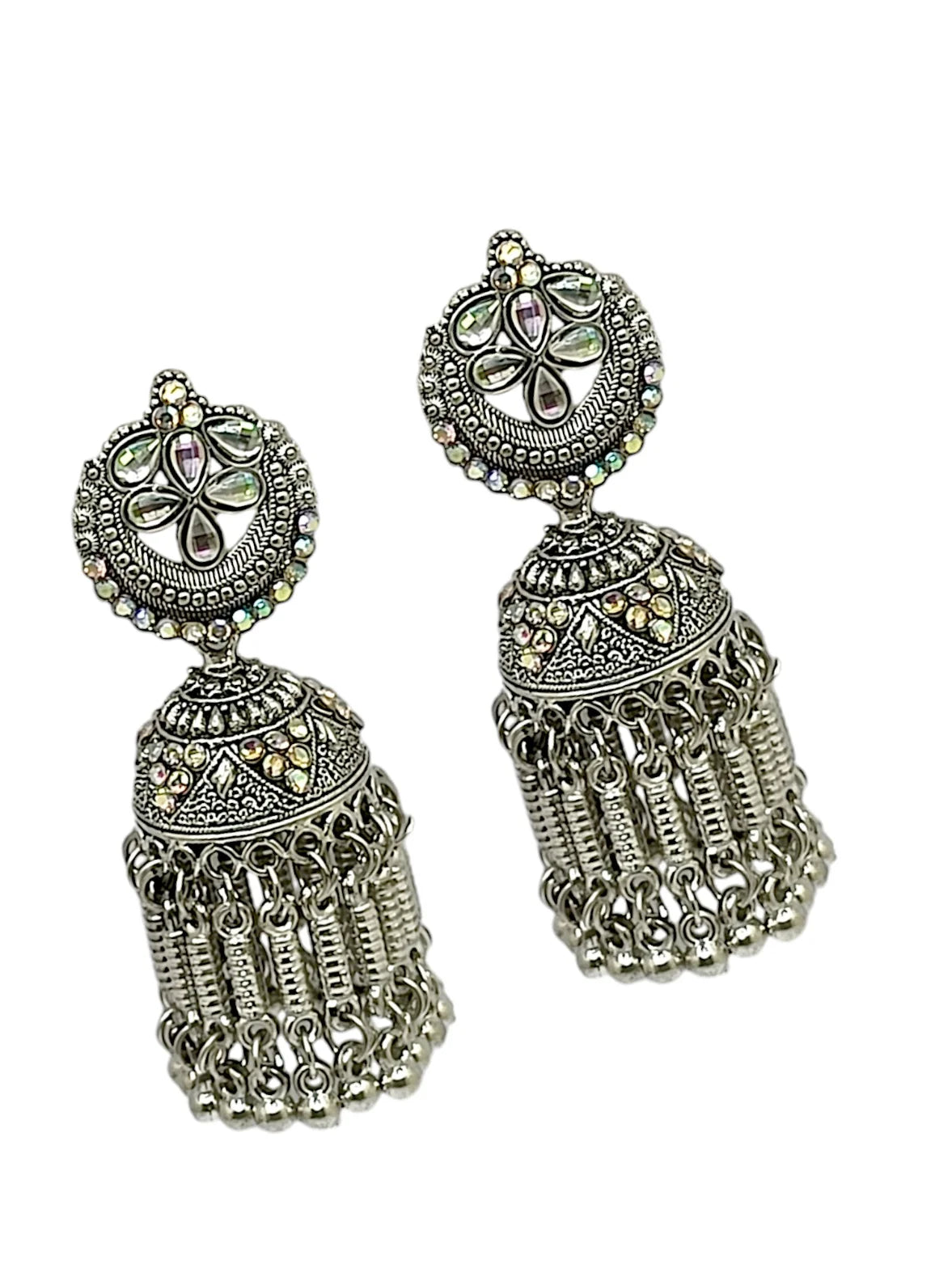 Silver Oxidized Jhumka Earrings