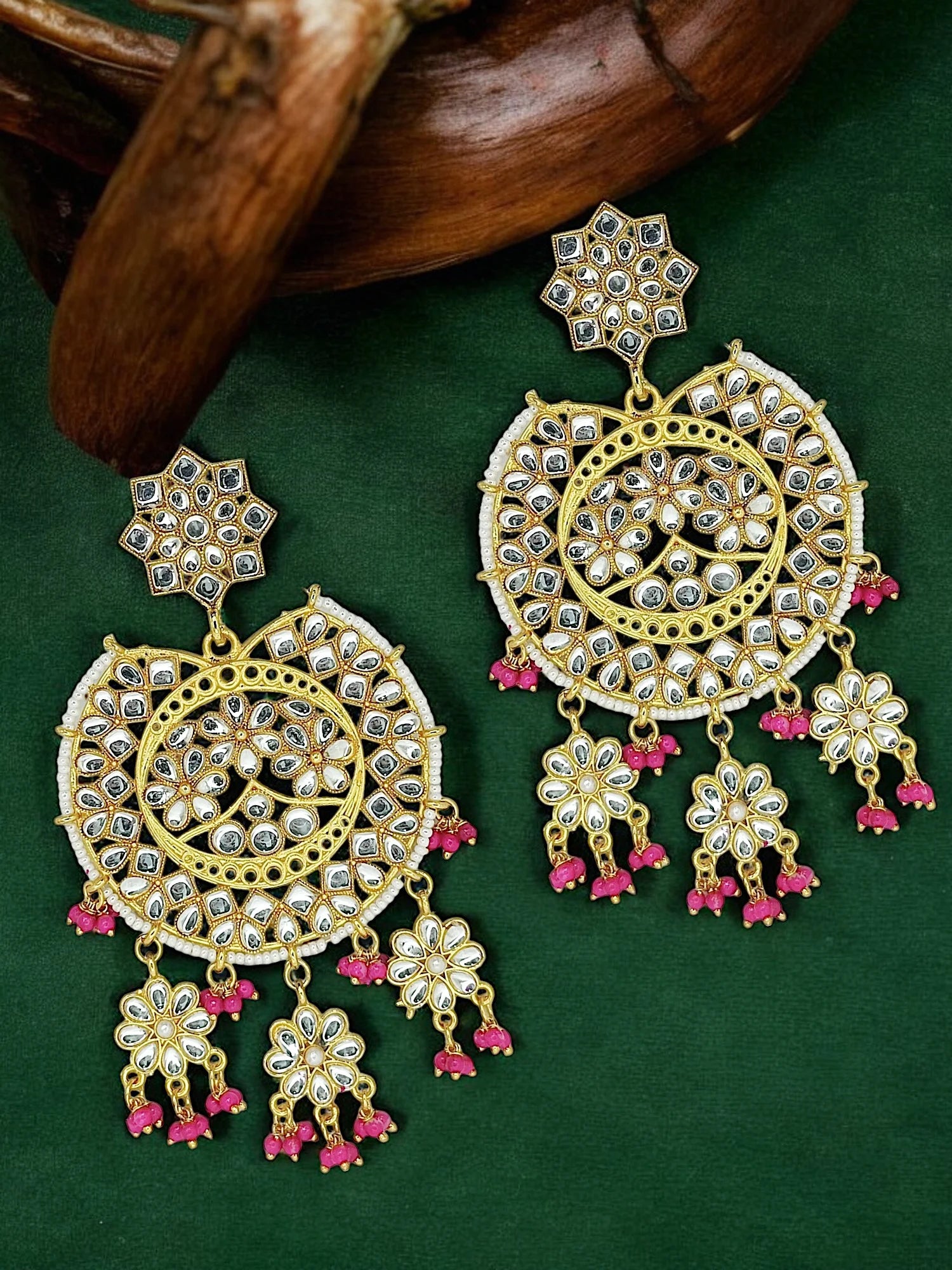 Gold Plated Kundan Earrings