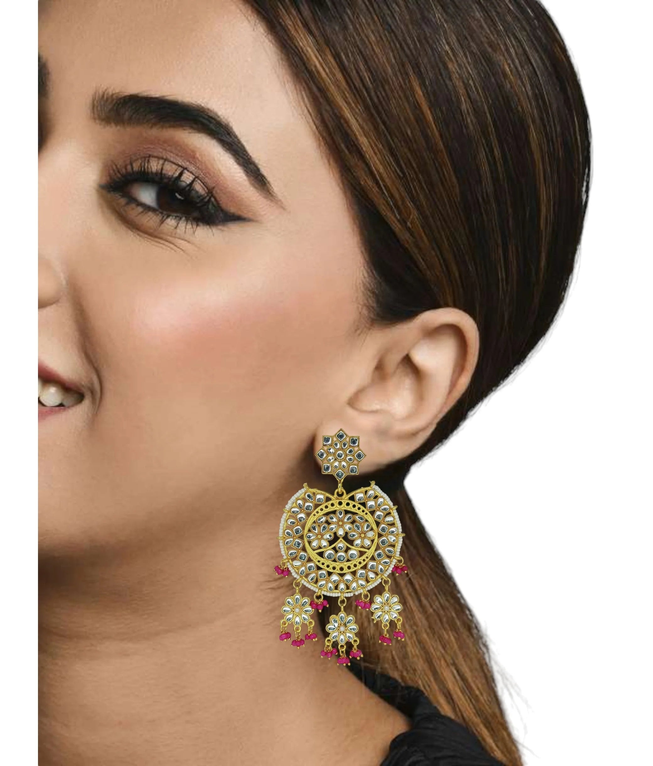 Gold Plated Kundan Earrings