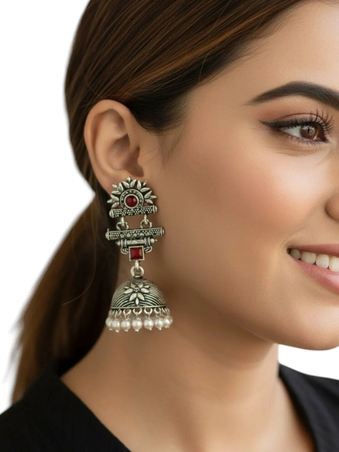 Geometric Jhumkas Earrings