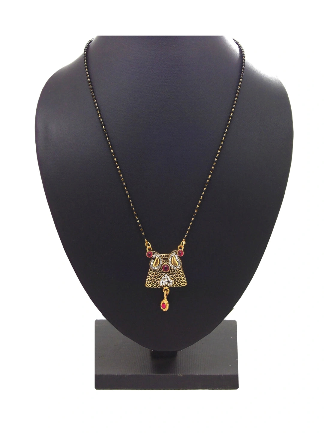 Antique Red Stone CZ Mangalsutra