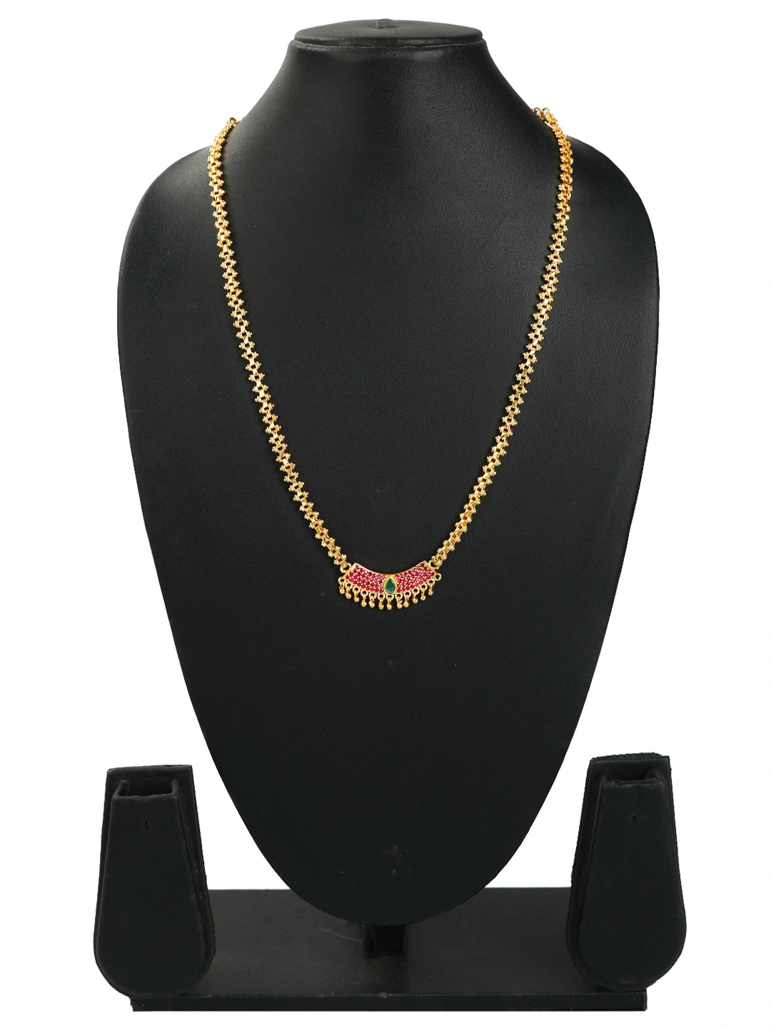 Gold Plated Ruby Cz Necklace Chain
