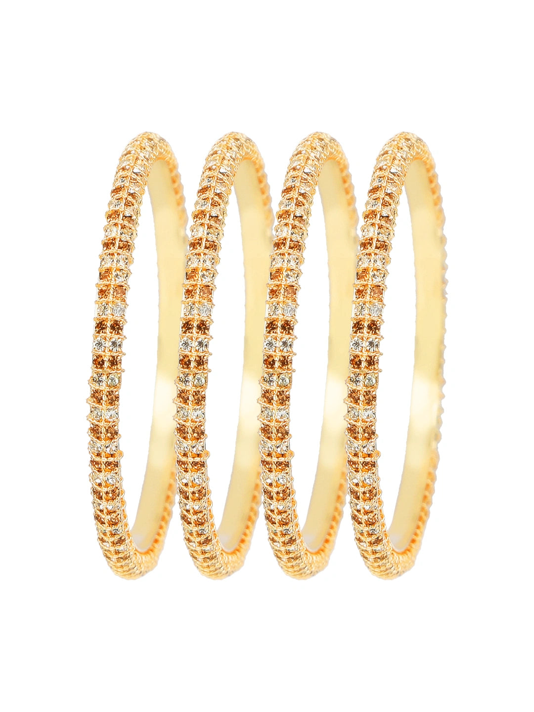 Rose Gold Plated LCT Stone 4Pc Bangle