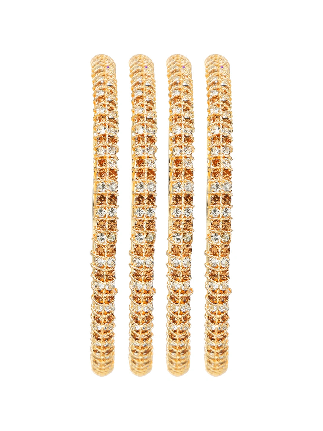 Rose Gold Plated LCT Stone 4Pc Bangle