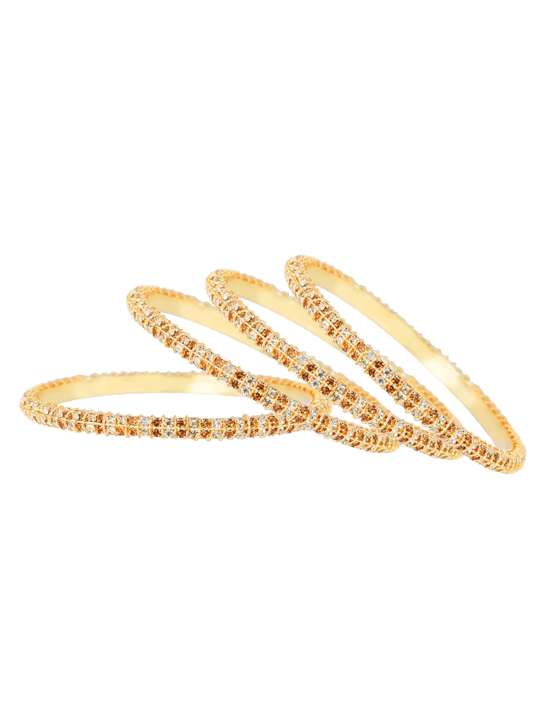 Rose Gold Plated LCT Stone 4Pc Bangle