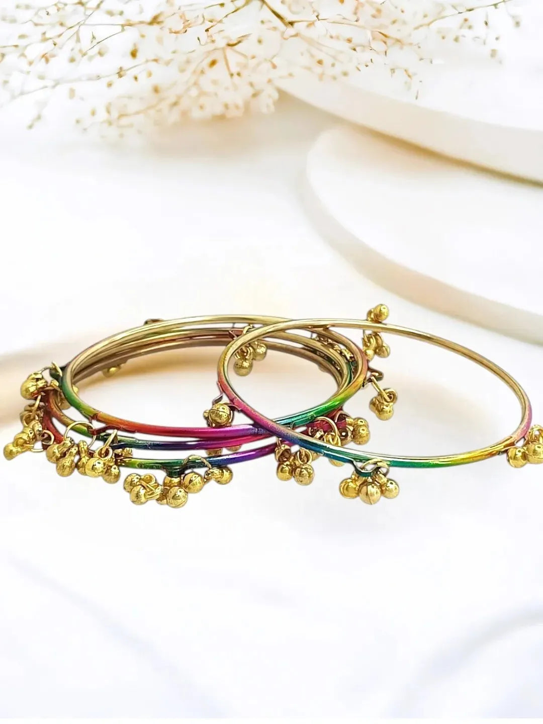 Multicolor Set Of 4 Kashmiri Bangles