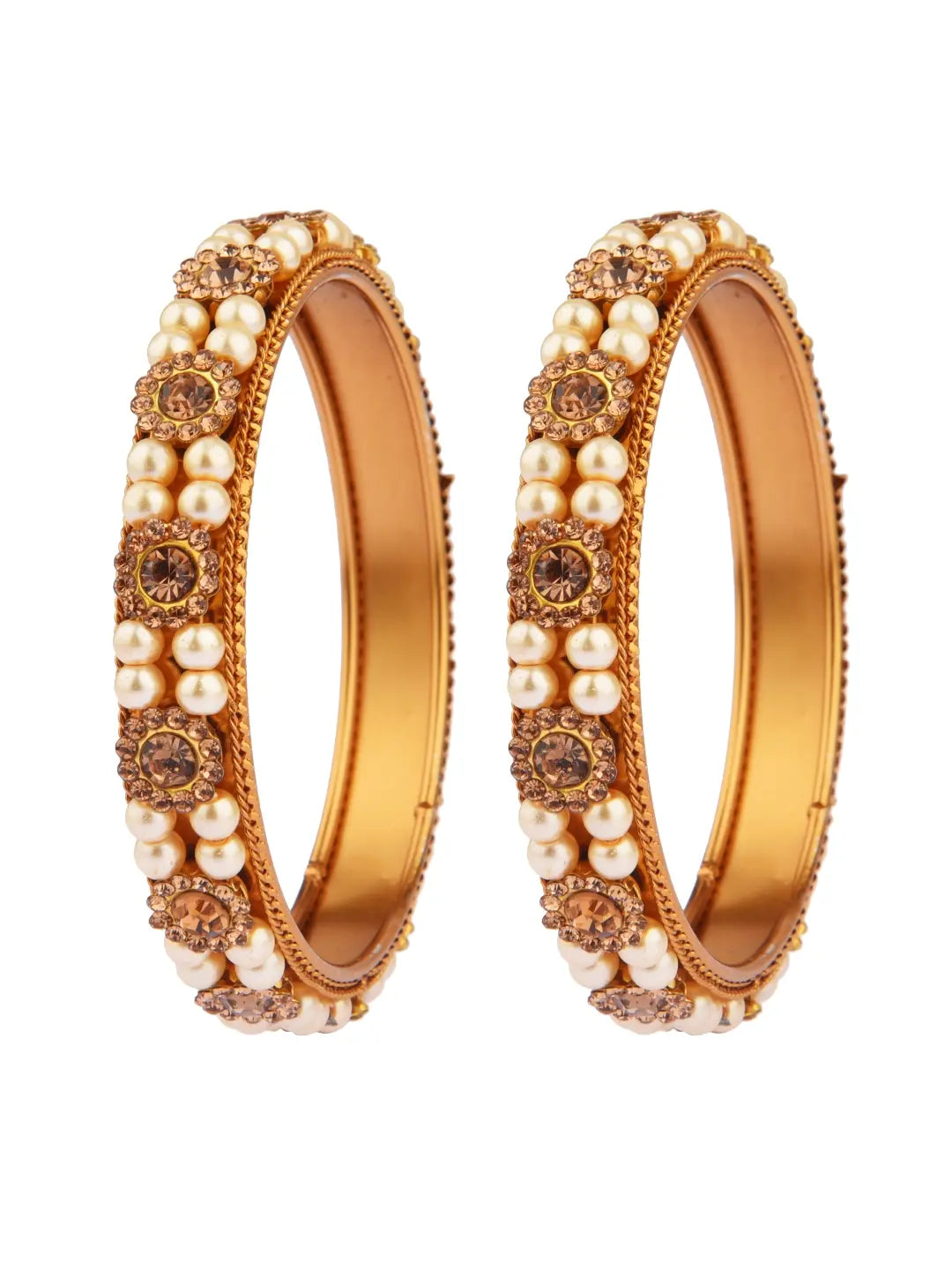 Gold Plated Pearl Bangles