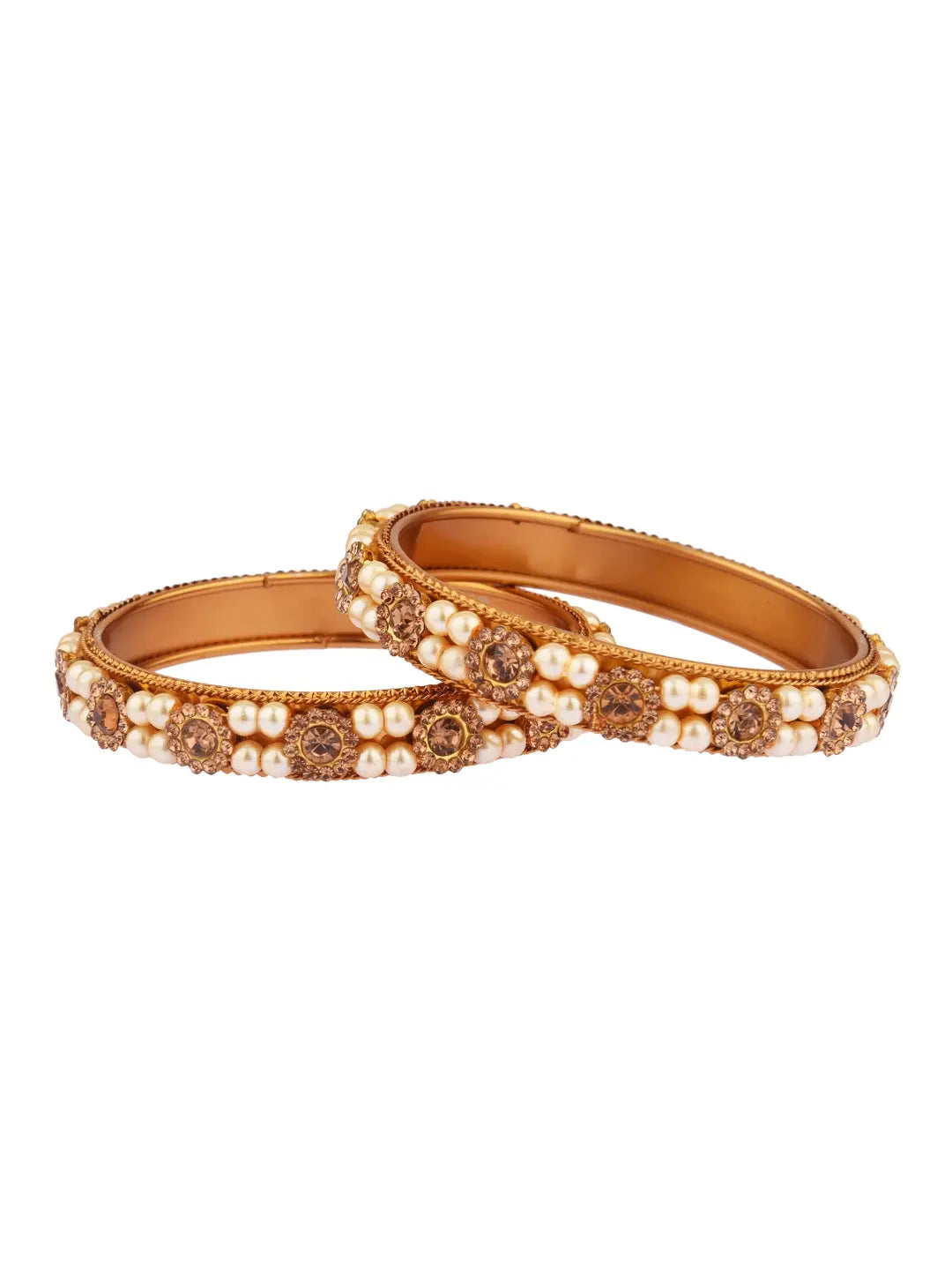 Gold Plated Pearl Bangles