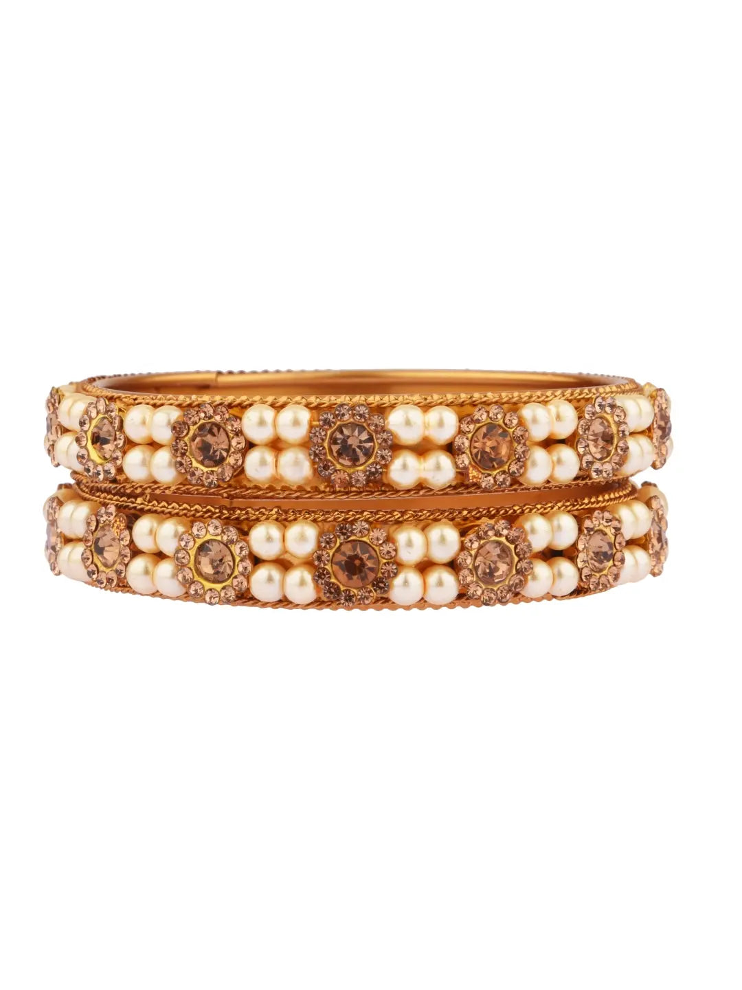 Gold Plated Pearl Bangles