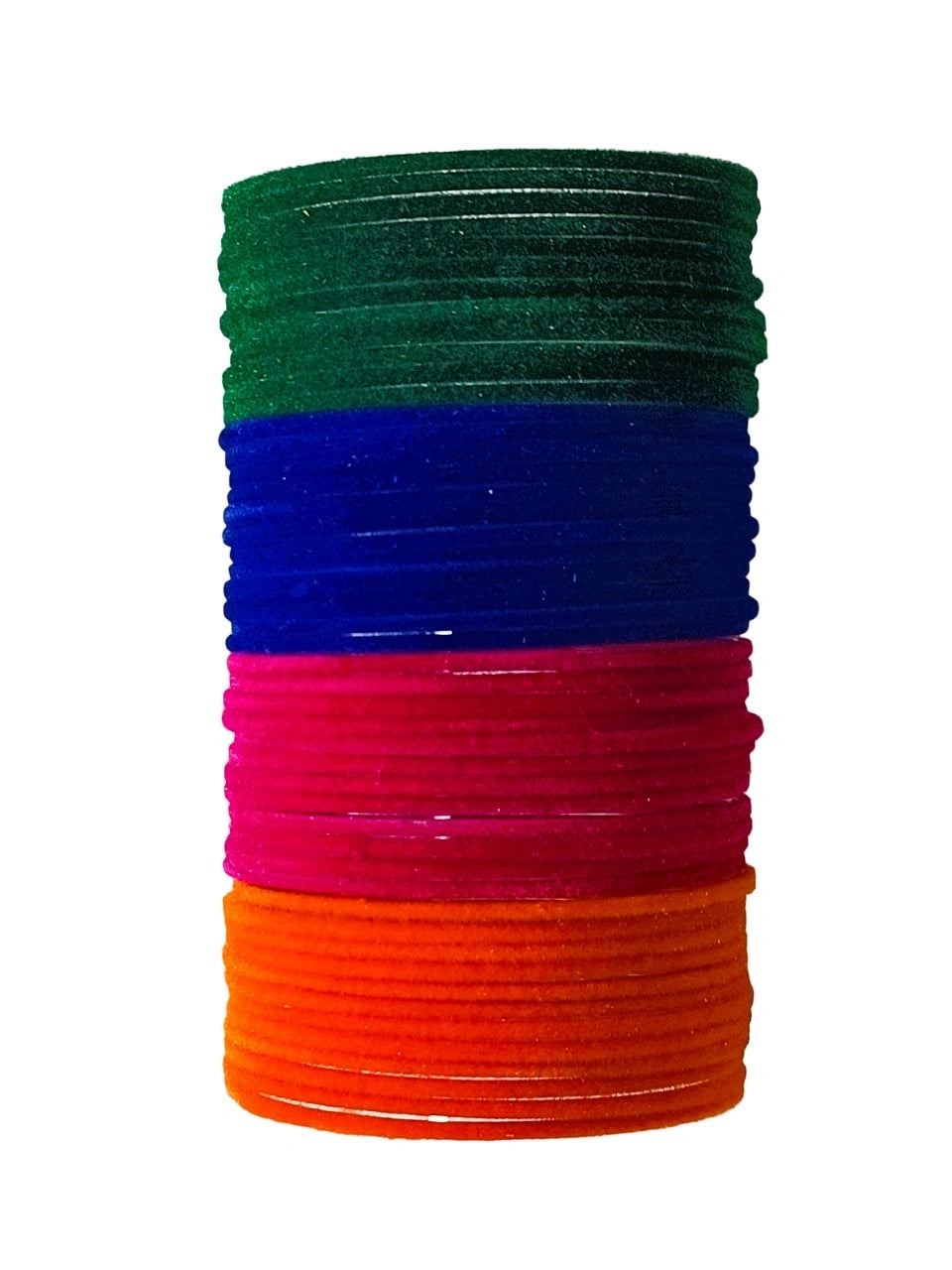 Multicolor Metal 144Pc Velvet Bangle