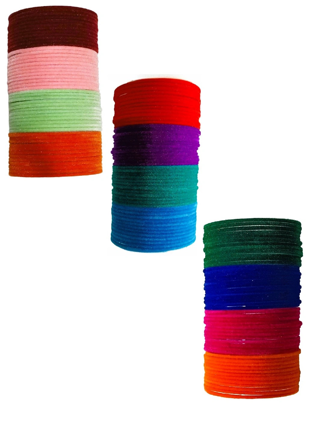 Multicolor Metal 144Pc Velvet Bangle