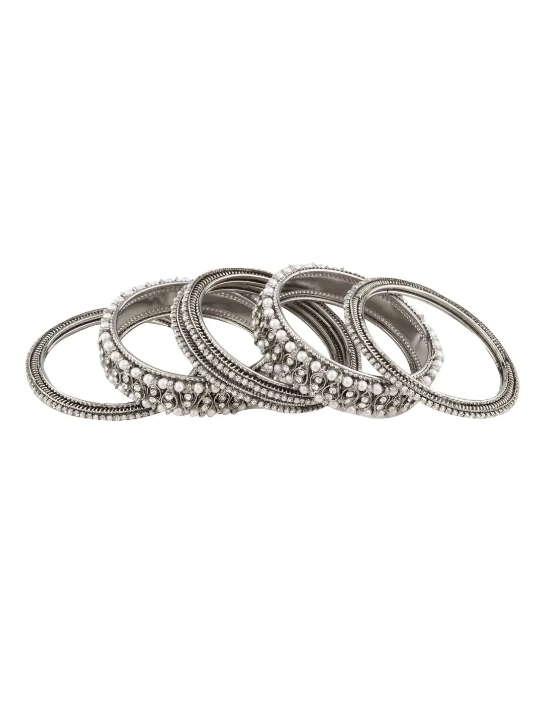 Silver Plated Pearl Bangles