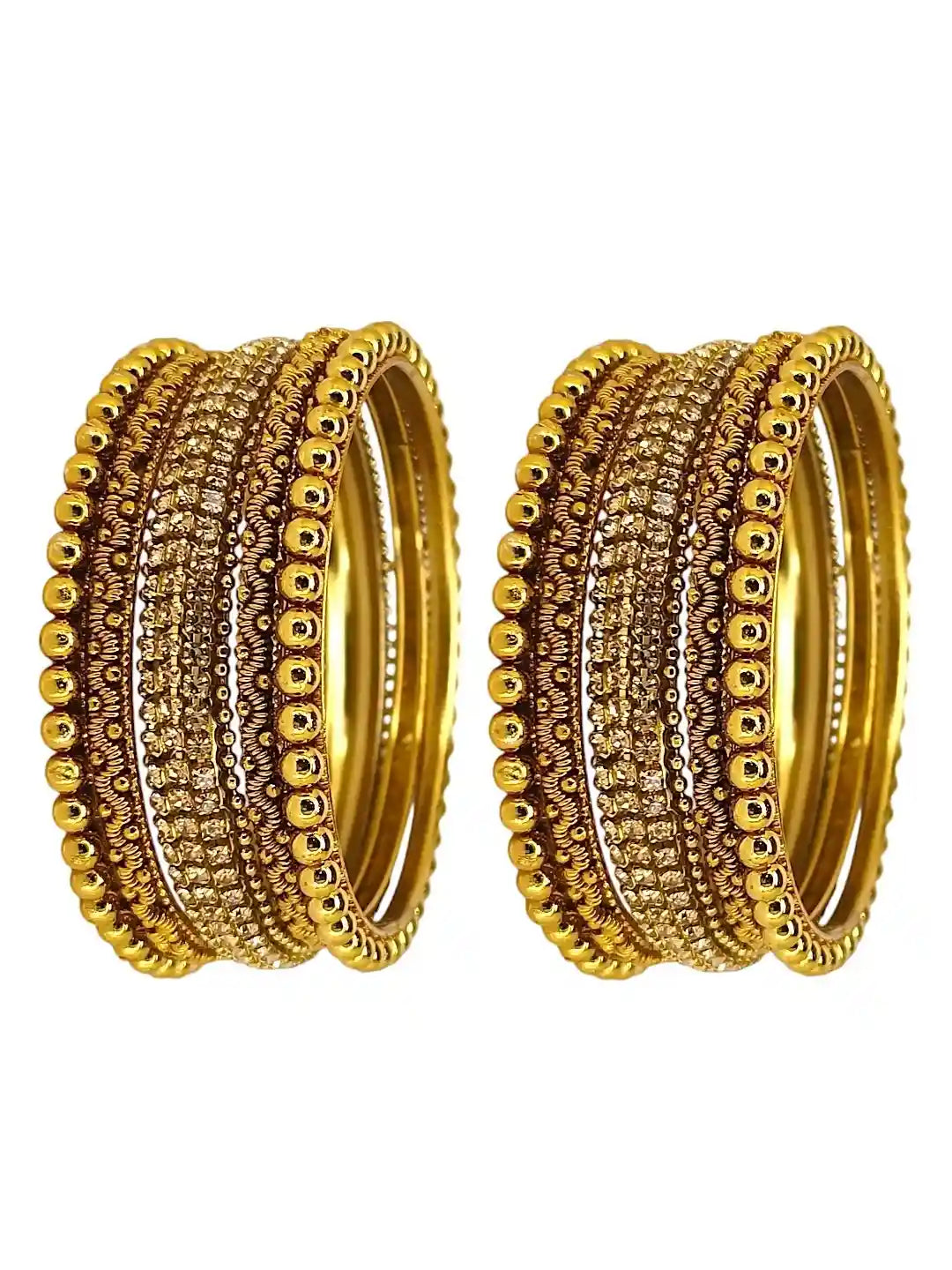 Set Of 10 Gold Plated Ball Chain Bangle set