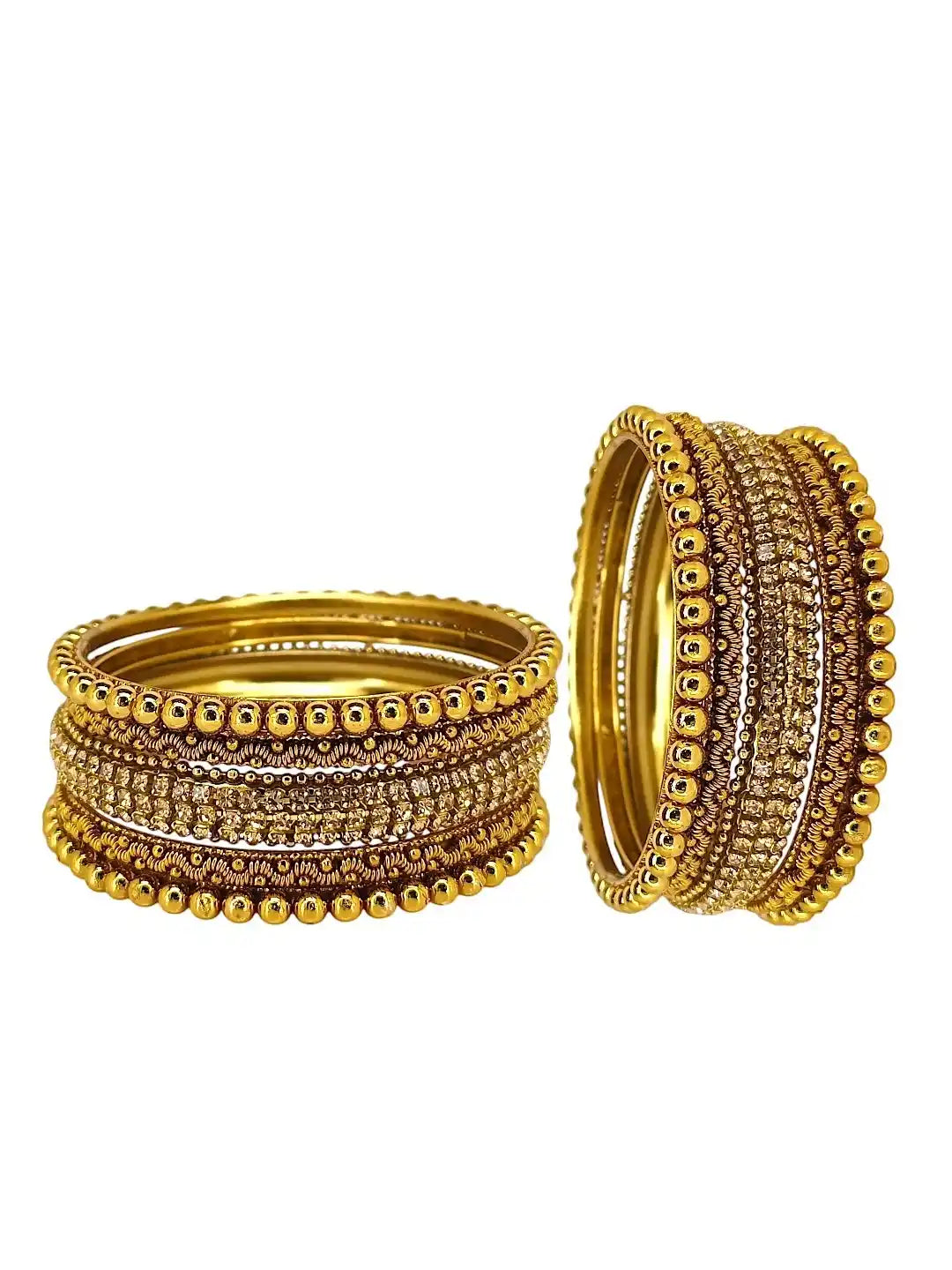 Set Of 10 Gold Plated Ball Chain Bangle set