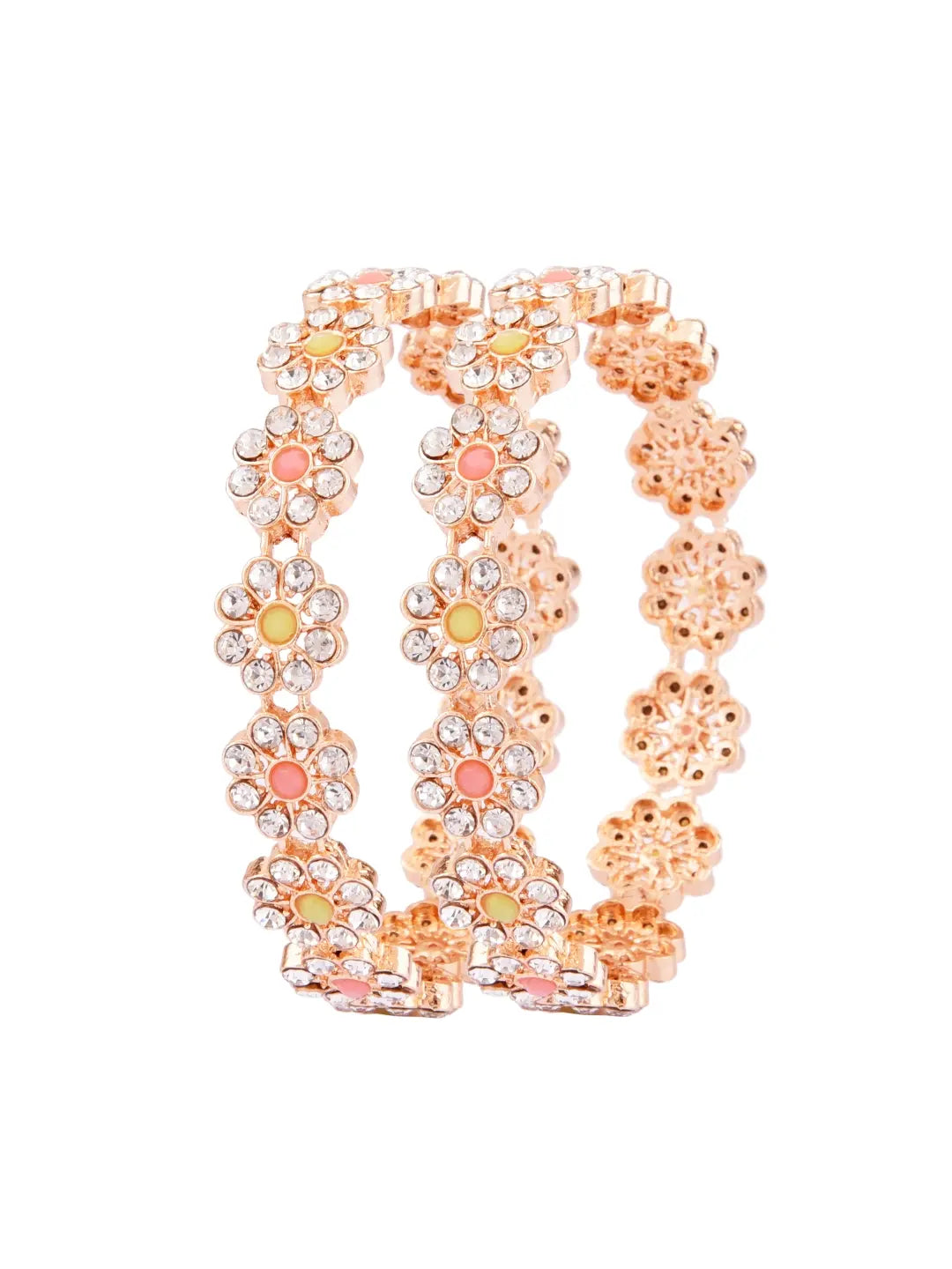 Gold Plated Floral Bangles