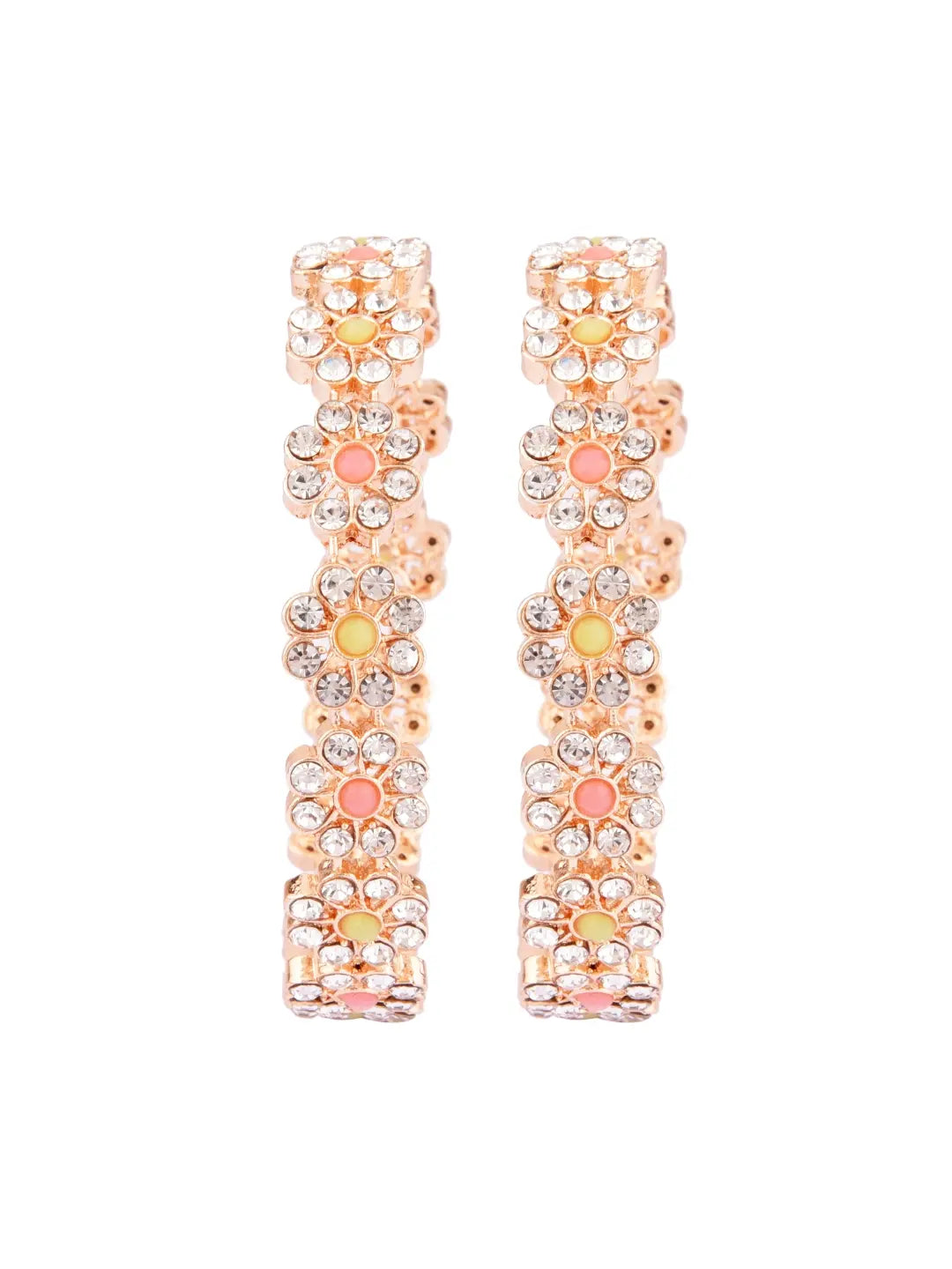 Gold Plated Floral Bangles