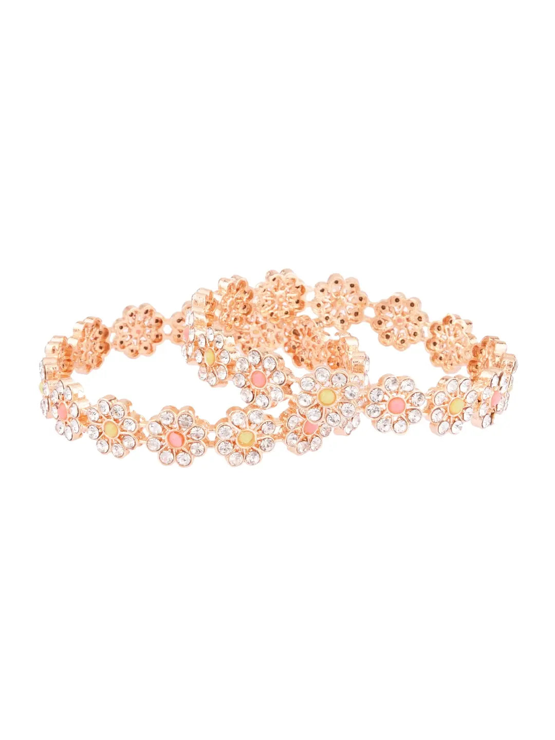 Gold Plated Floral Bangles