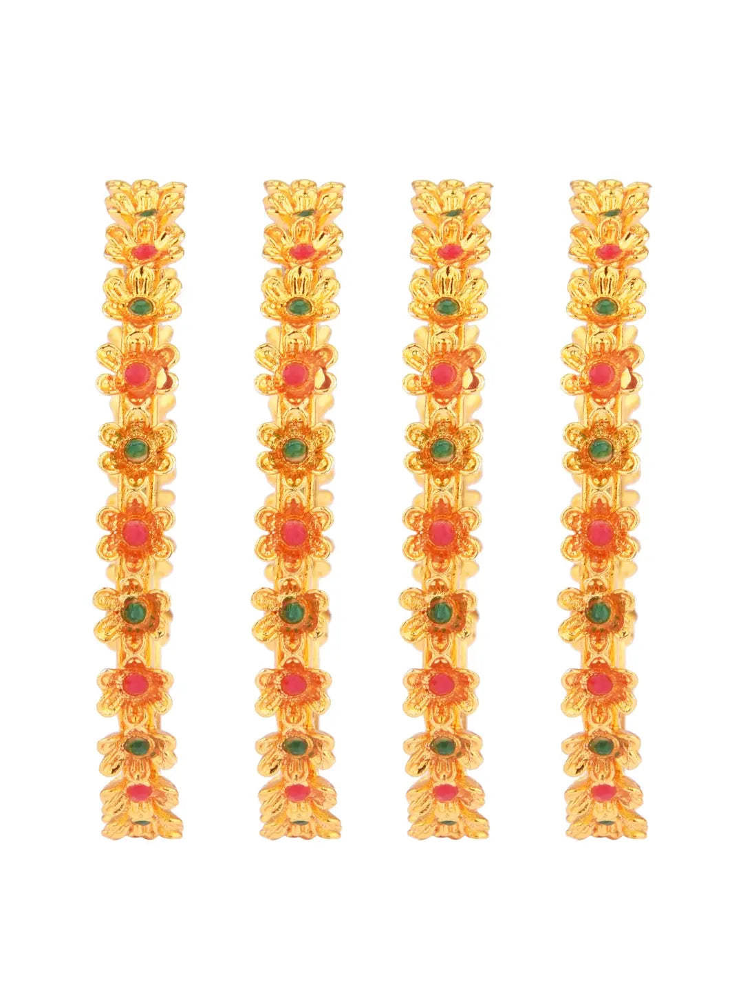 Gold Plated Floral Bangles
