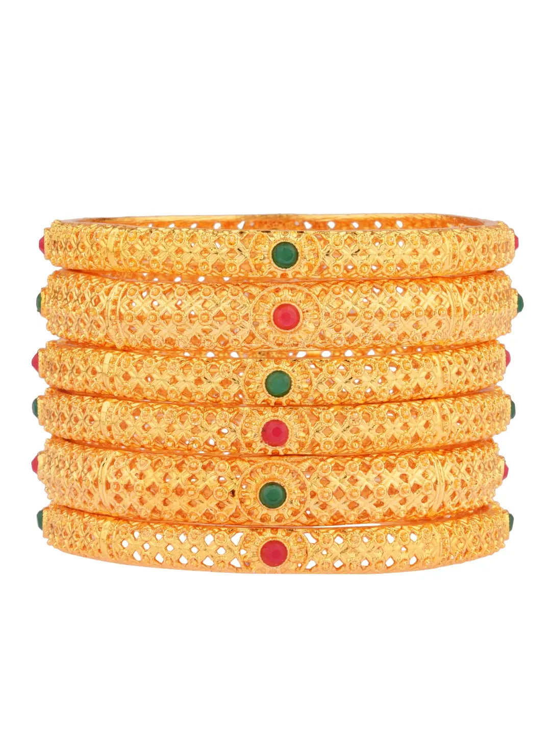 Gold Plated 6 PC Bangles