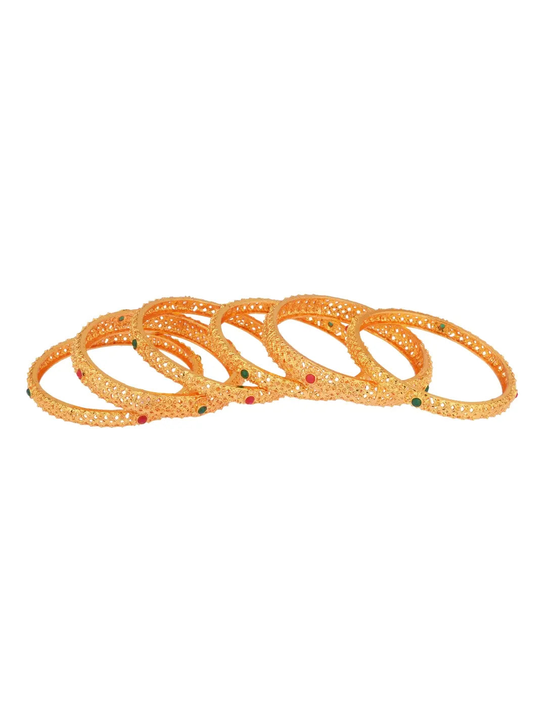 Gold Plated 6 PC Bangles