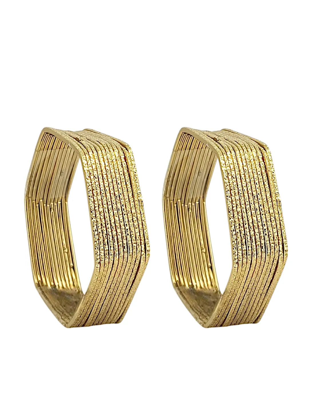 Set Of 24 Gold Plated Hexagon Shaped Bangles Set