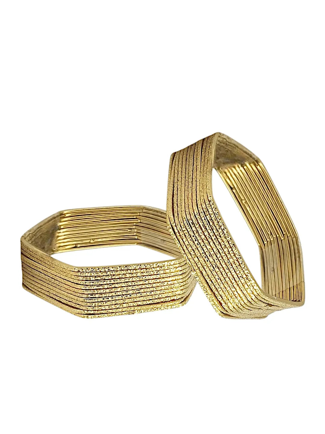 Set Of 24 Gold Plated Hexagon Shaped Bangles Set