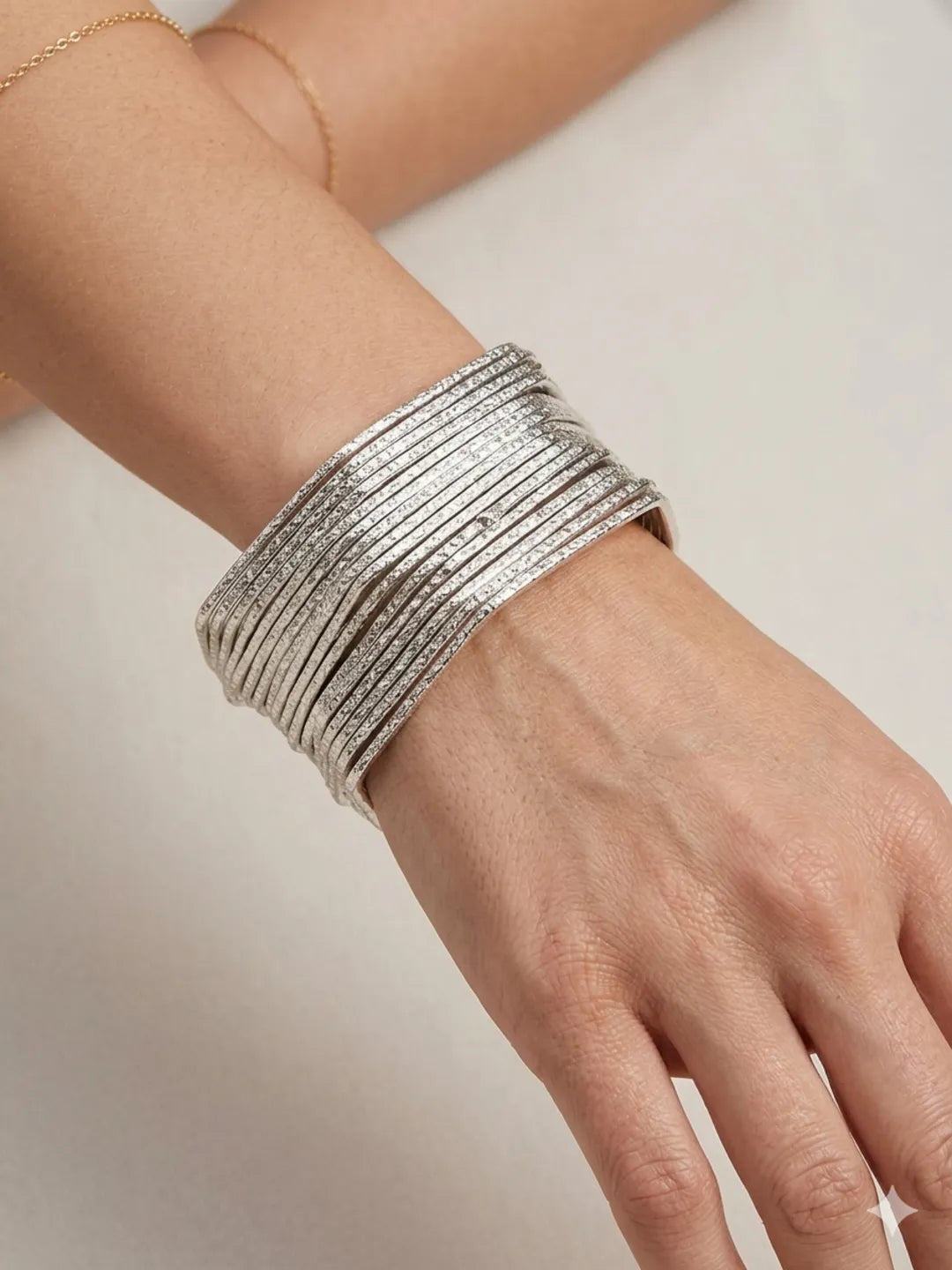 Set Of 24 Silver Plated Hexagon Shaped Bangles-Set