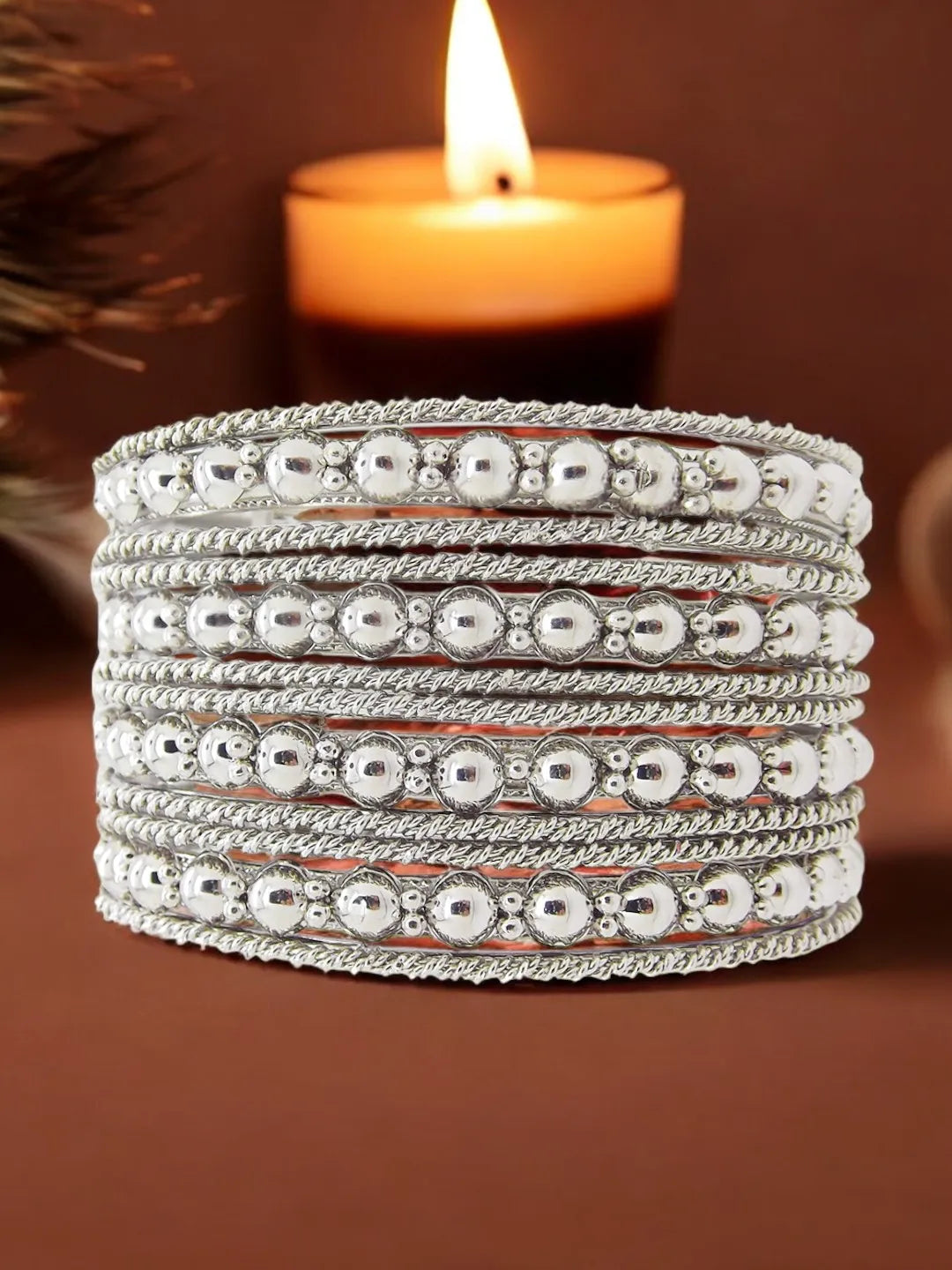 Enigmatic Allure: 12-Piece Oxidized Bangle Collection