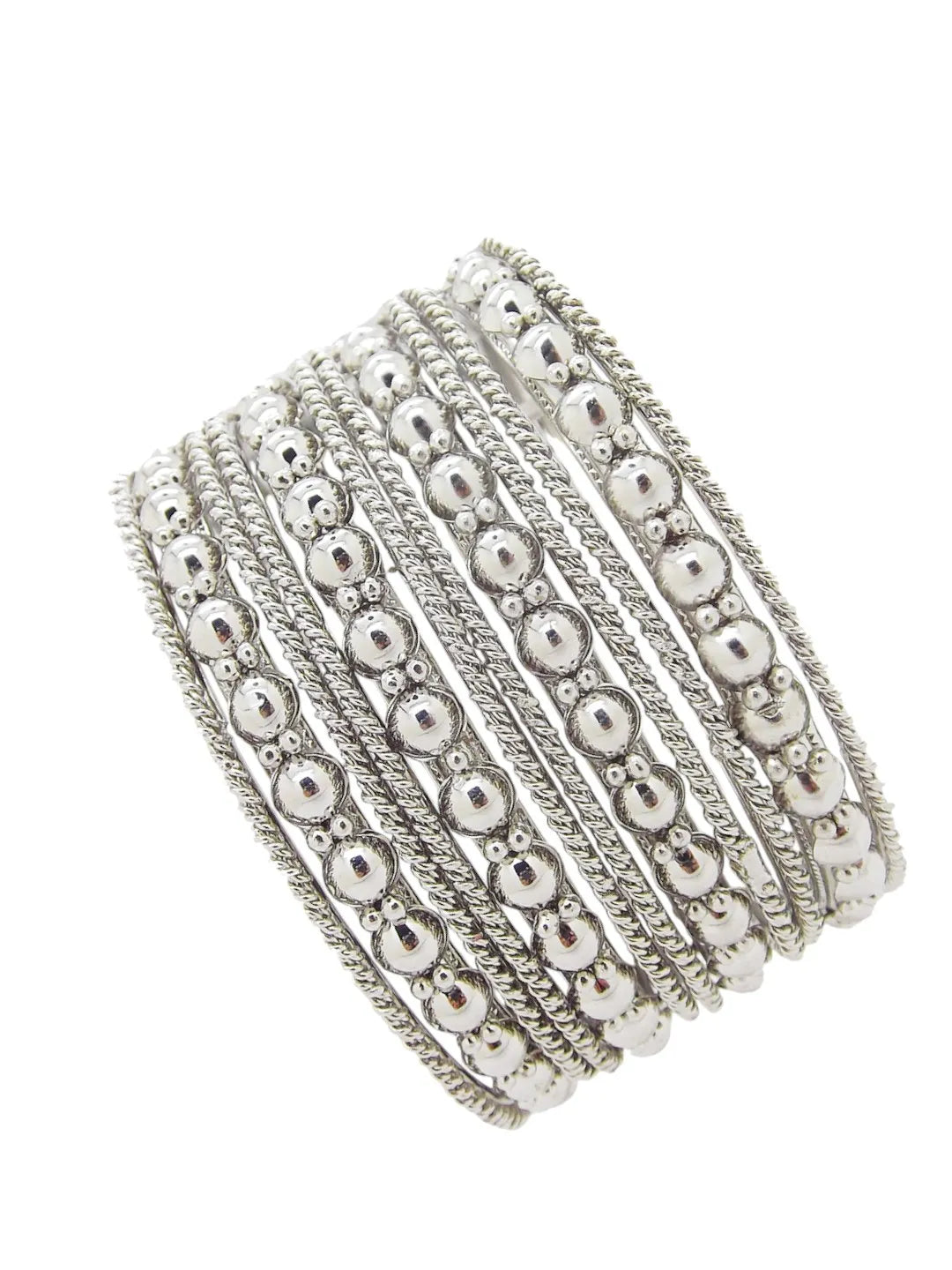Enigmatic Allure: 12-Piece Oxidized Bangle Collection