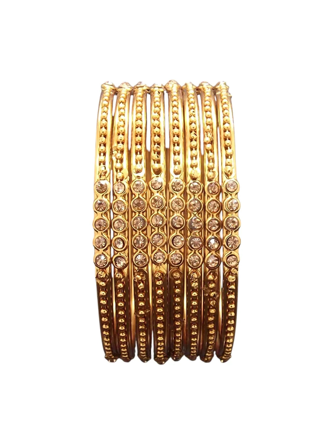 Artisan's Delight: Handcrafted 8-Piece Artificial Stone Bangle Set