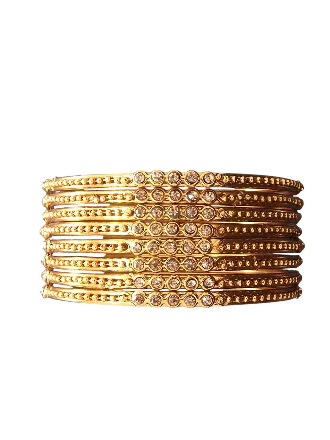 Artisan's Delight: Handcrafted 8-Piece Artificial Stone Bangle Set