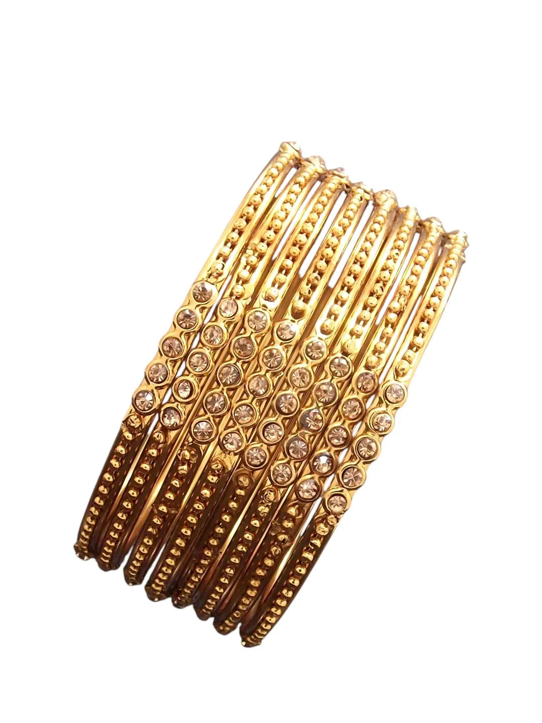 Artisan's Delight: Handcrafted 8-Piece Artificial Stone Bangle Set