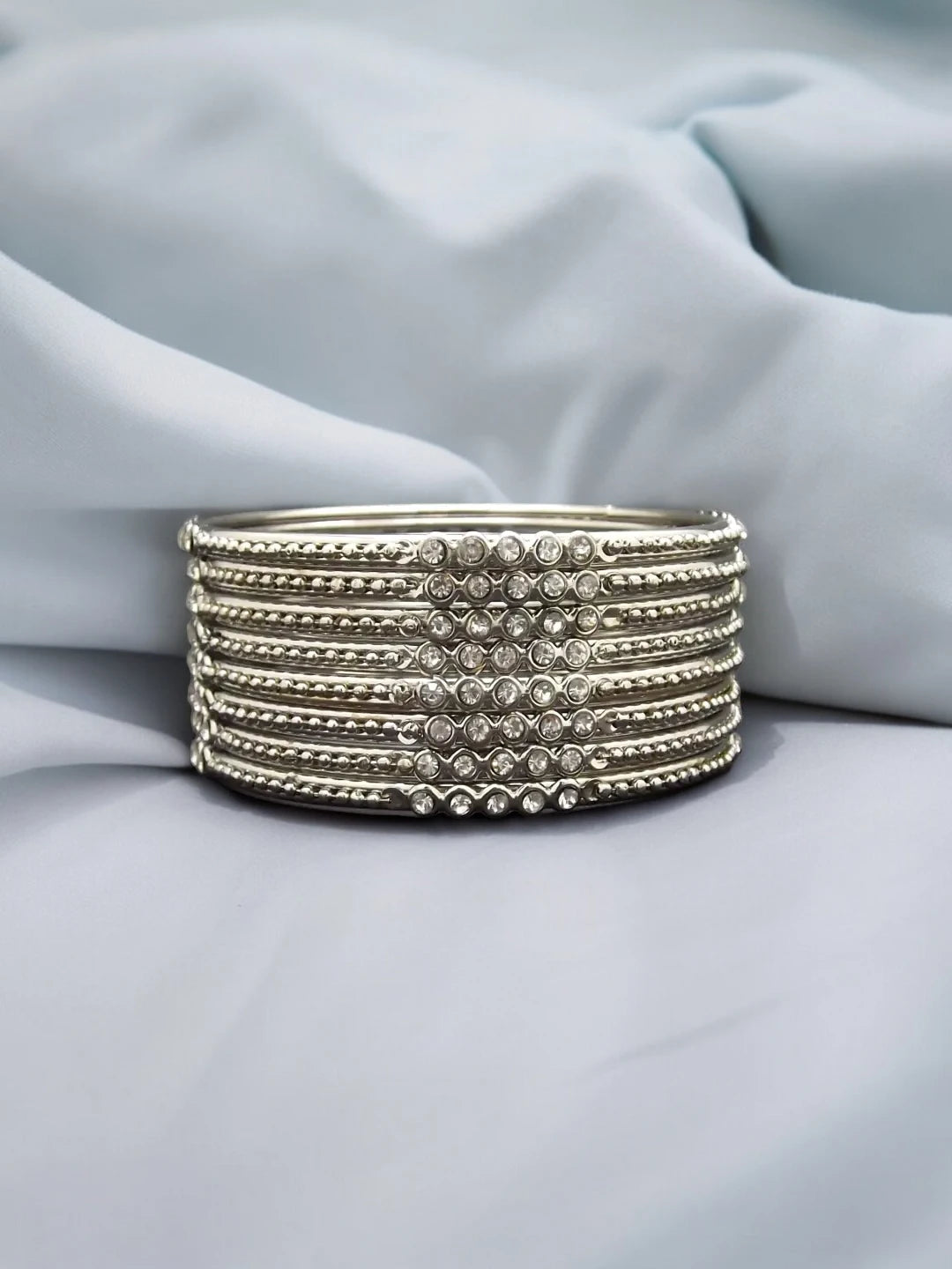 Silver Plated CZ Bangles