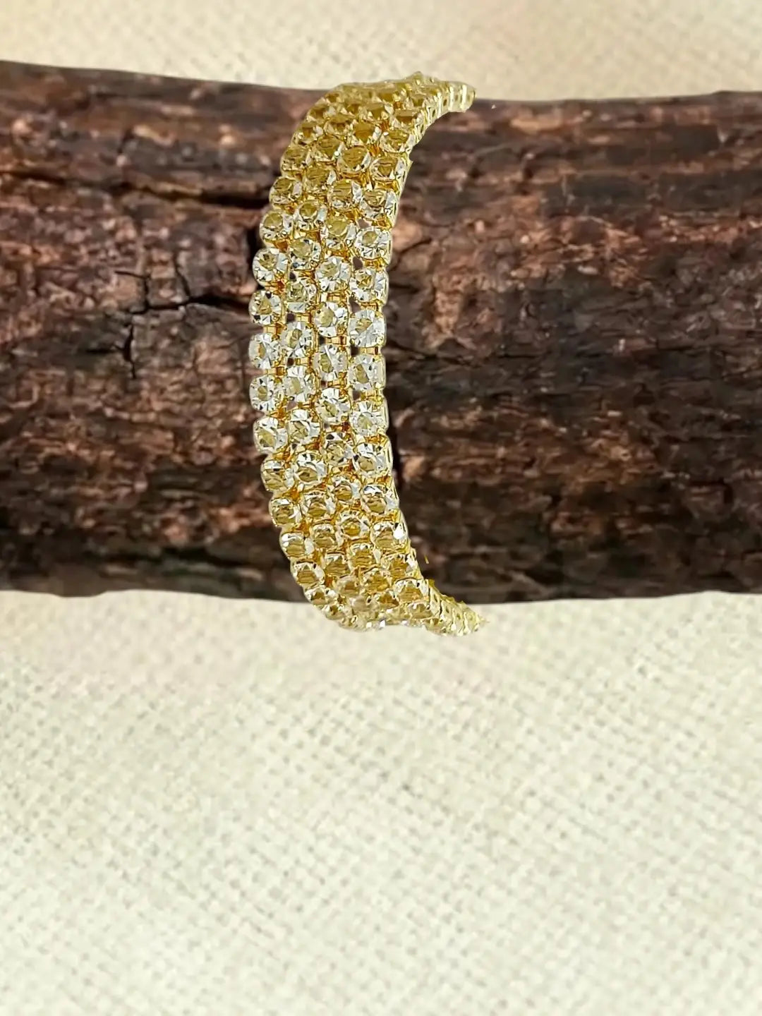Gold Plated Set Of 4 Cubic Zircon Bangles