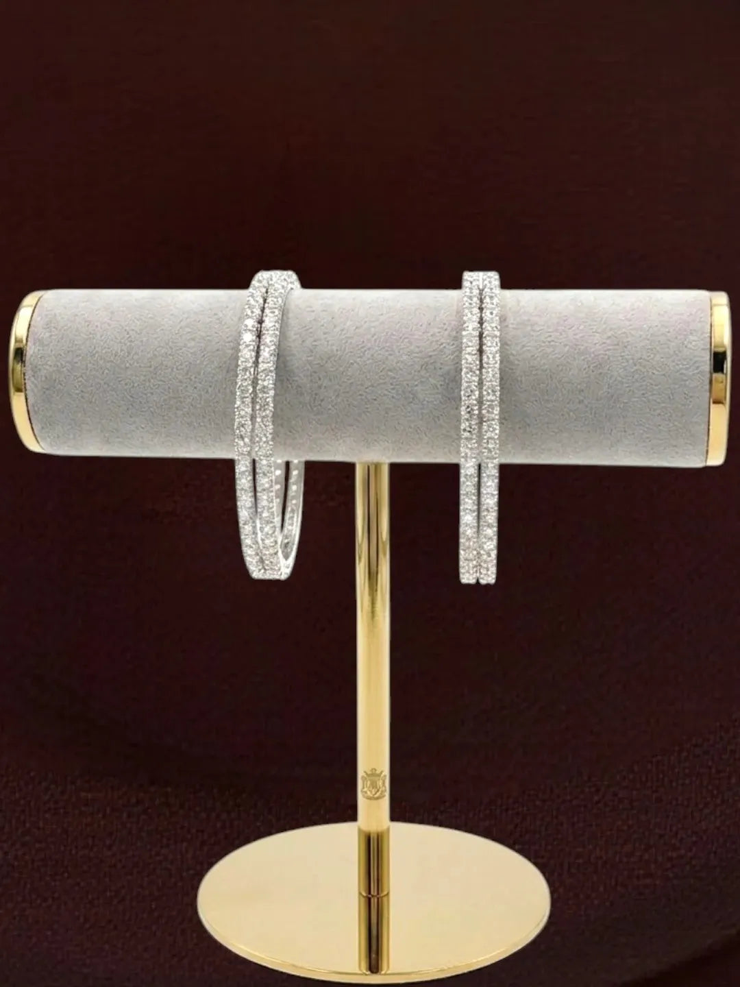 Silver Plated Set Of 4 Cubic Zircon Bangles