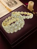 Gold Plated Set Of 4 Kundan Teardrop CZ Bangles