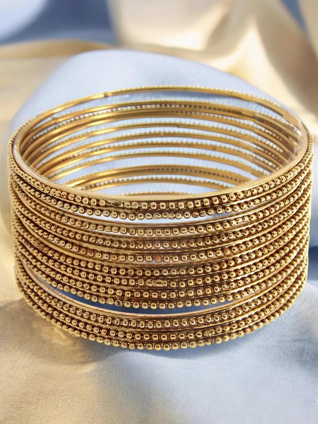Gold Plated Ball Design Bangles