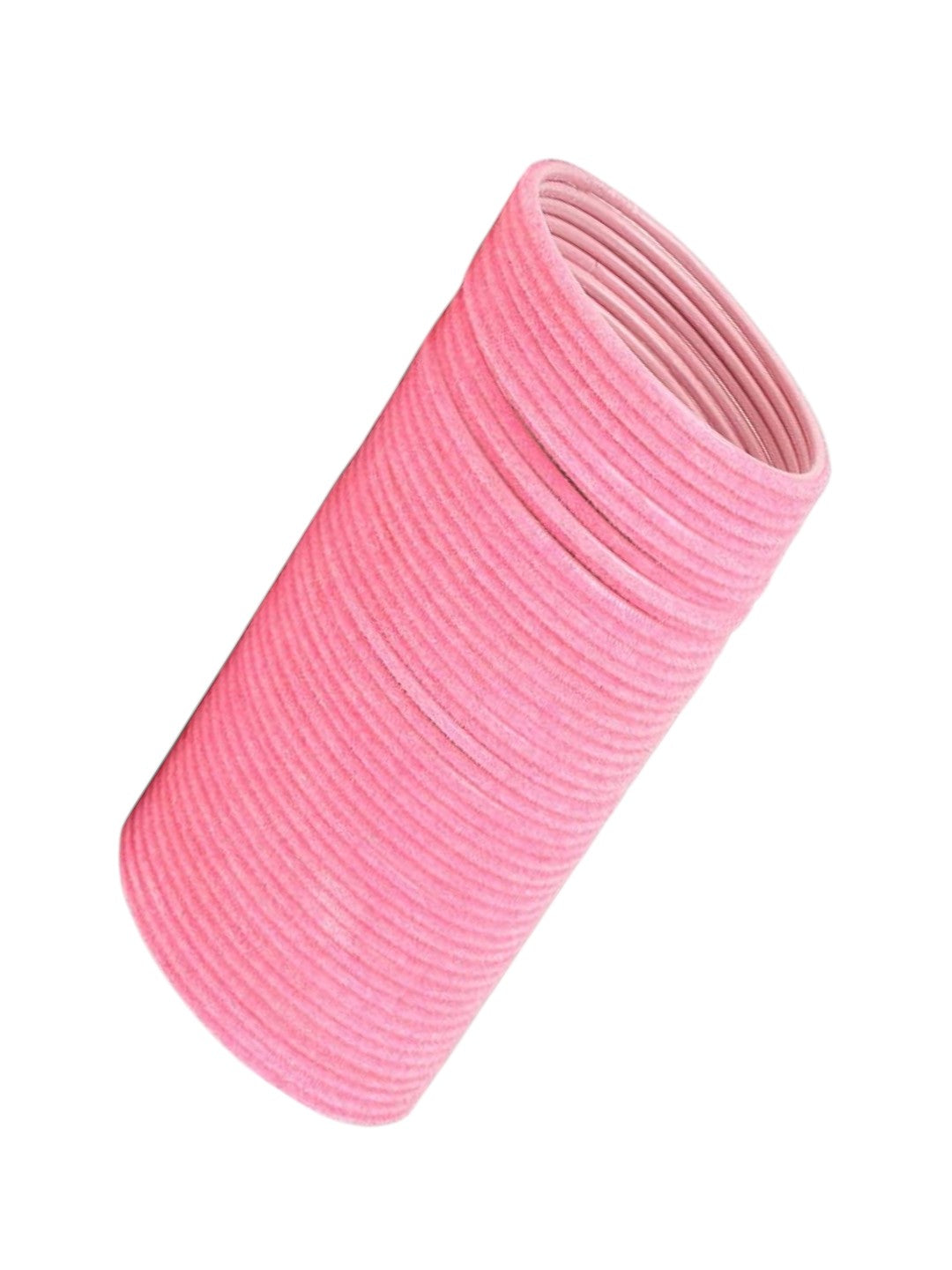 Baby Pink Metal 36Pc Glossy Velvet Bangle Set