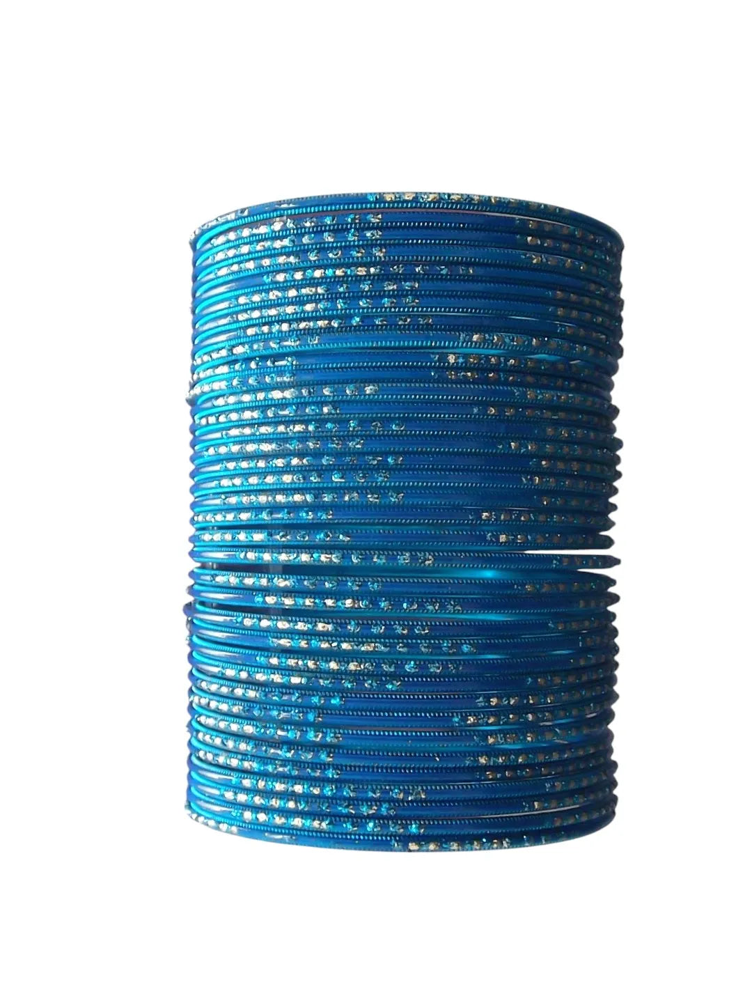 Set Of 36 Blue Metal Bangles Set