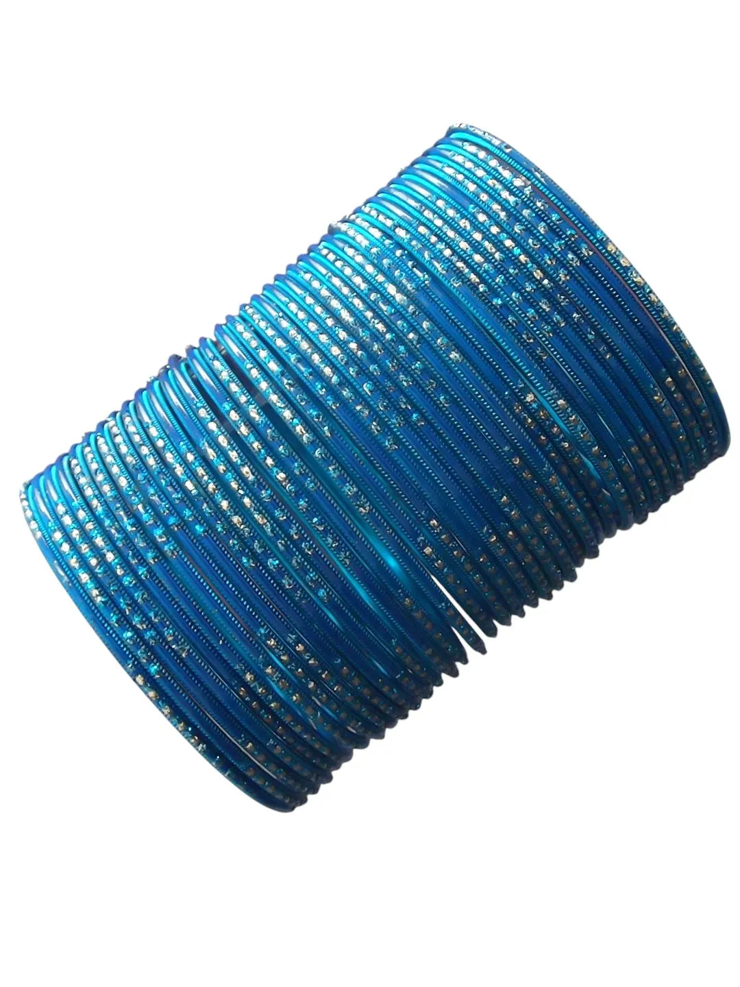 Set Of 36 Blue Metal Bangles Set