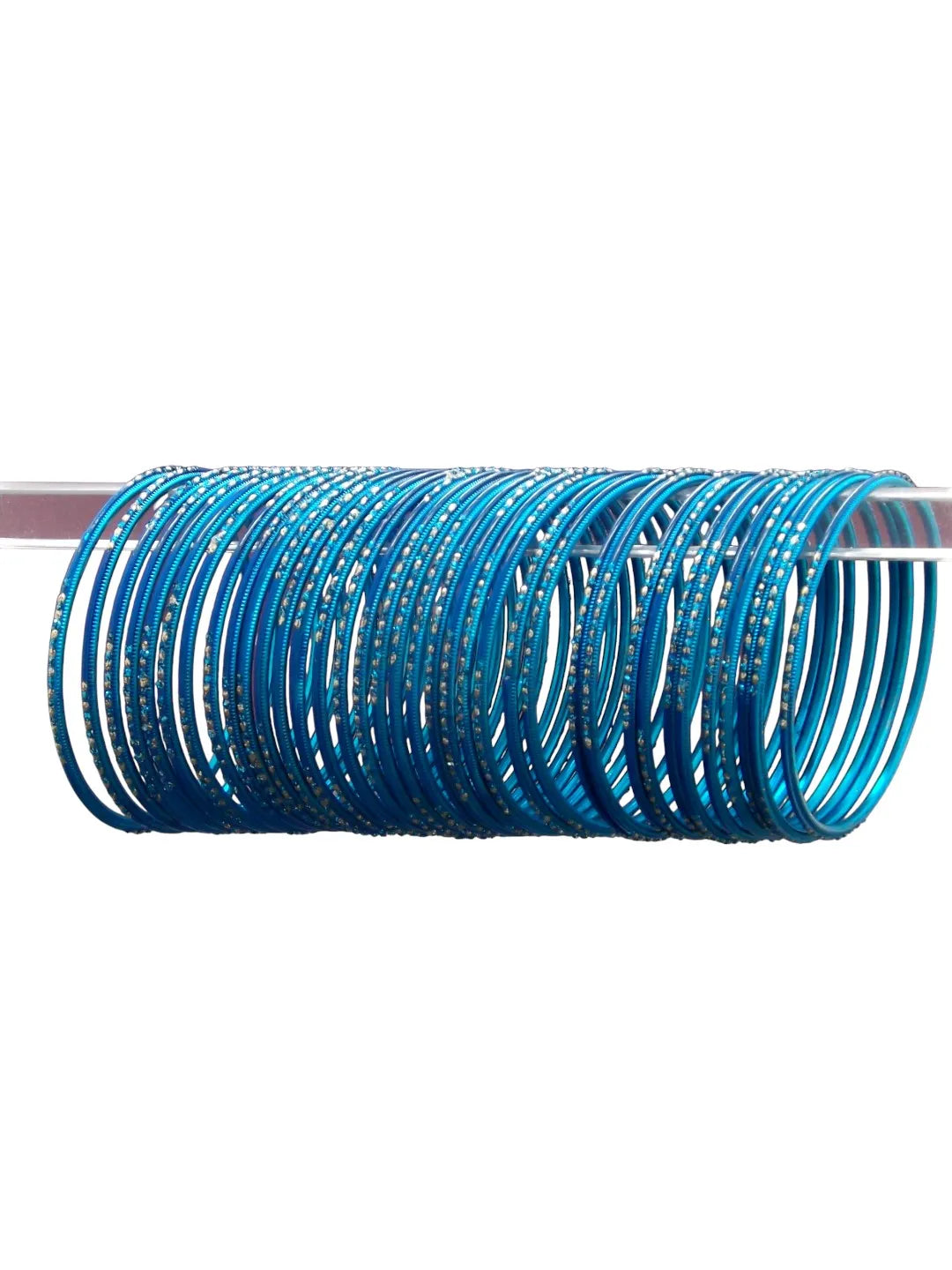 Set Of 36 Blue Metal Bangles Set