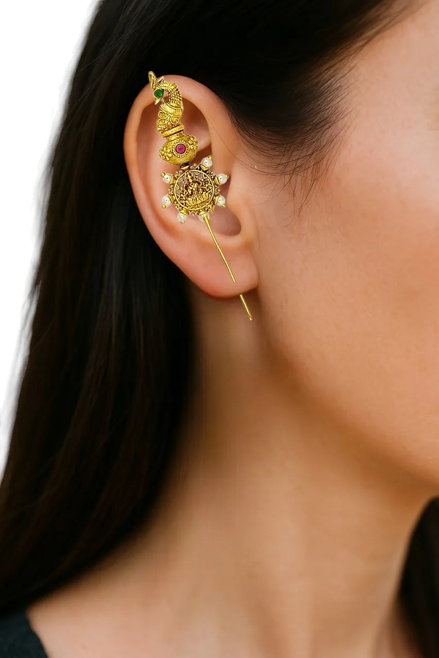 Peacock Shaped Ear Cuff Earrings