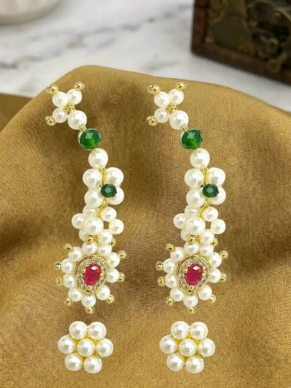 Maharashtrian Style Ear Cuff With Stud Earrings