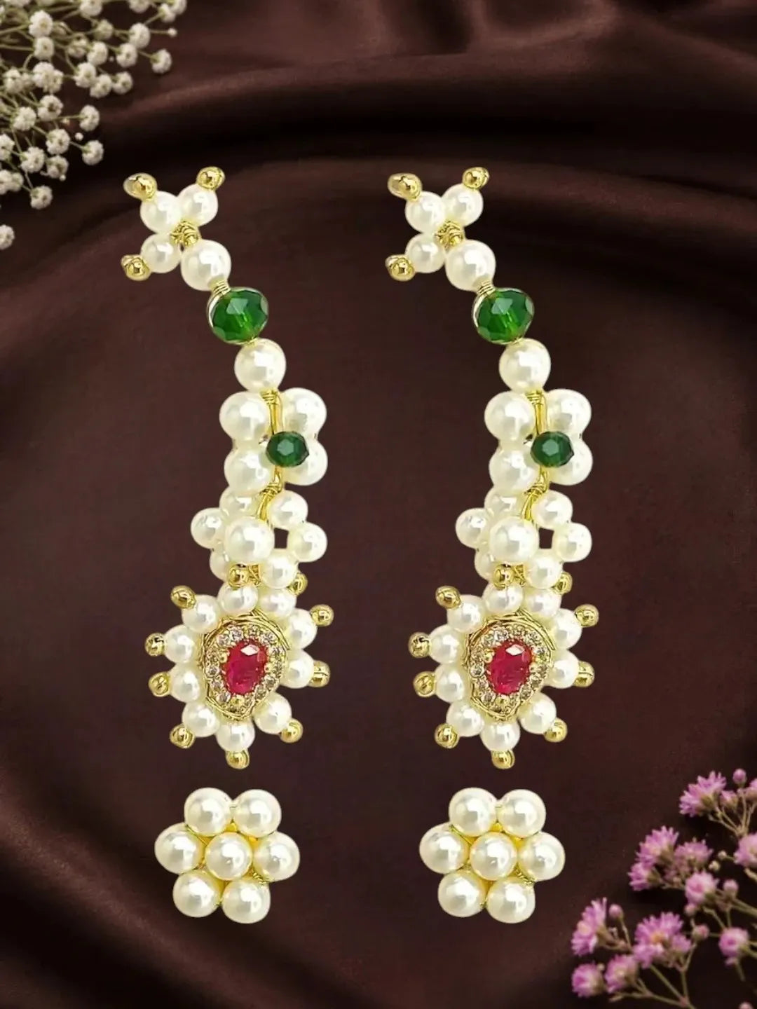 Maharashtrian Style Ear Cuff With Stud Earrings
