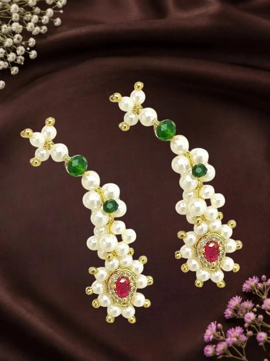 Maharashtrian Style Ear Cuff With Stud Earrings
