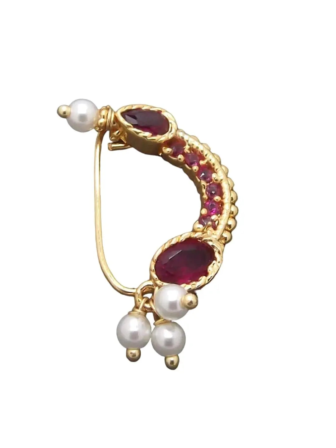 Gold Plated Maroon Nosepin