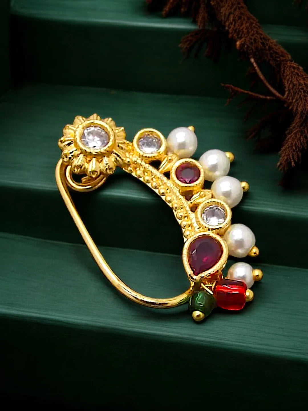 Gold plated Pearl Nosepin