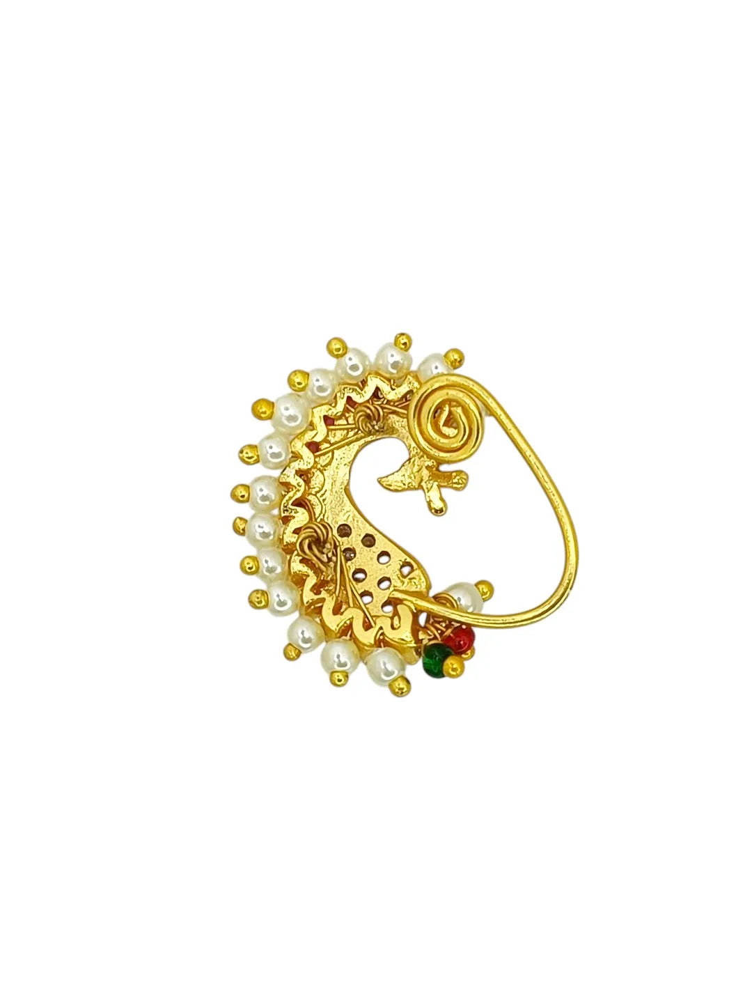 Gold-Plated Peacock Shaped with Multicolor Nosepin